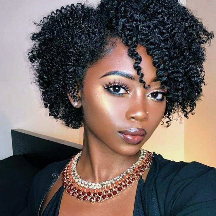 Super Fluffy Afro Kinky Curly Wigs Black Explosive Hair