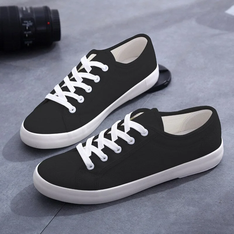 White Canvas Sneakers For Women Casual Vulcanized Flat Shoes Ladies Trainers Star Style Woman Lace Up PU 2019 Zapatillas Mujer
