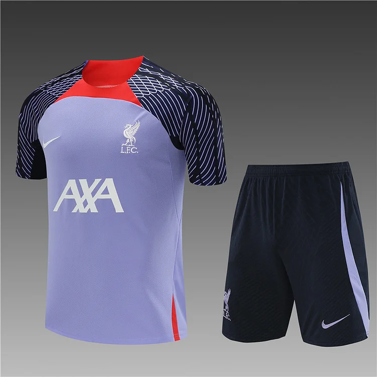 2023-24 Liverpool FC purple short-sleeved training jersey