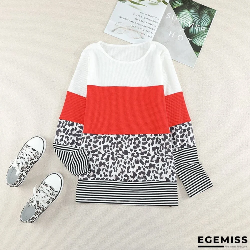 Fashion Striped Round Neck Long Sleeve Pullover Sweater | EGEMISS