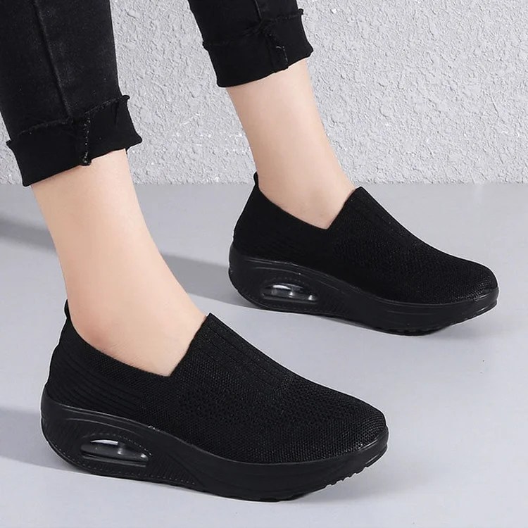 Womens Casual Breathable Mesh Air Cushion Slip-On Shoes