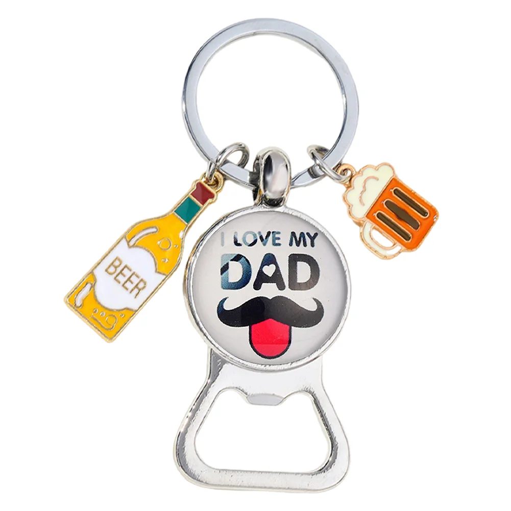 Beer Festival Zinc Alloy Beer Bottle Opener Keychain Gift for Christmas/Birthday