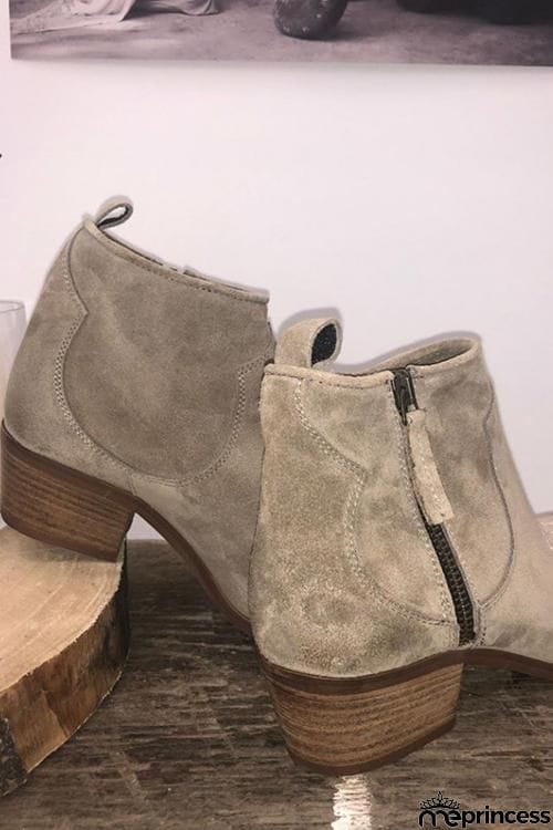 Side Zipper Ankle Boot