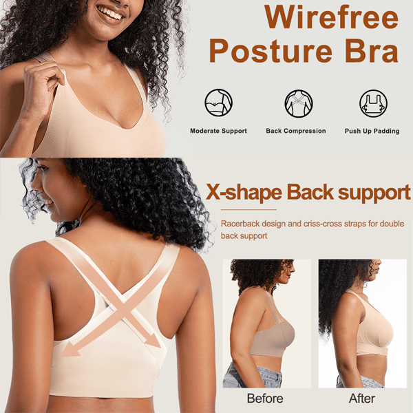 Front Buckle Push-Up Bra for Hunchback Correction