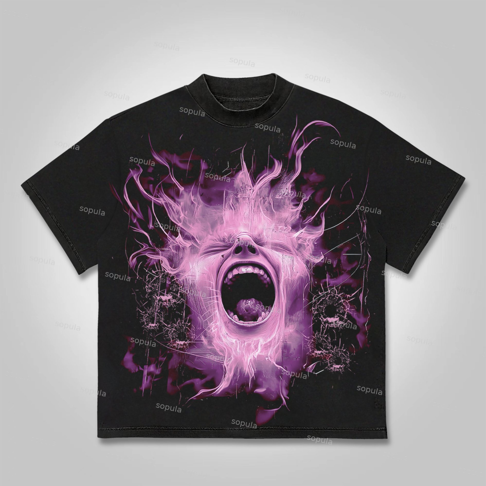 Sopula Flame Rage Graphics Cotton T-Shirt - SOPULA