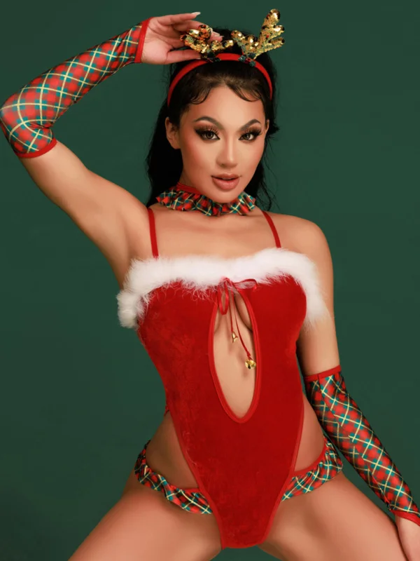 Christmas sexy lingerie uniform temptation Flusfy