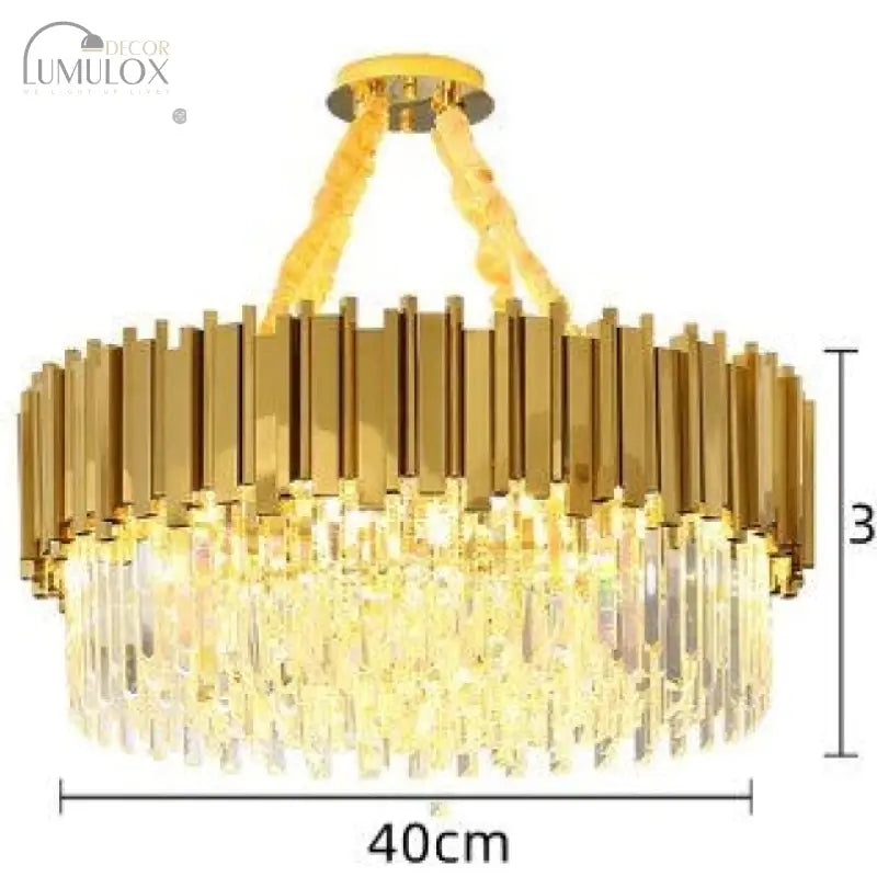 Astrid - Gold Chandelier With K9 Crystals See Pic 1 Crystal Chandelier