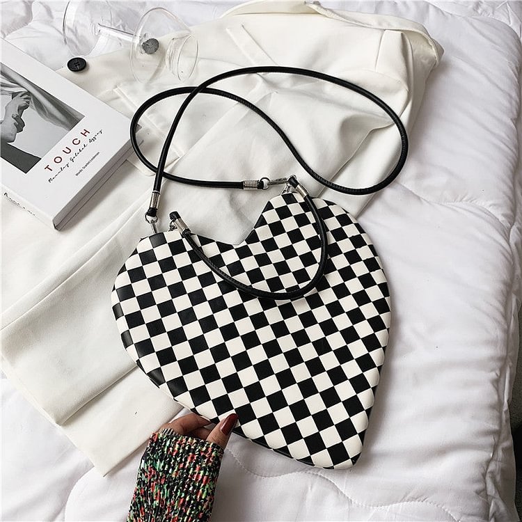 Love Black/White/Grid Shoulder Bag BE764