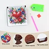 Wooden DIY Flower Heart Diamond Painting Kit Note Box with 160 Papers for Office
