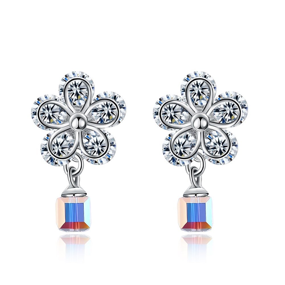 Fashion  Stud Earrings Zircon Flower Earrings