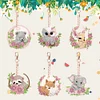 6Pcs DIY Diamond Painting Small Animal Double Sided Keychain