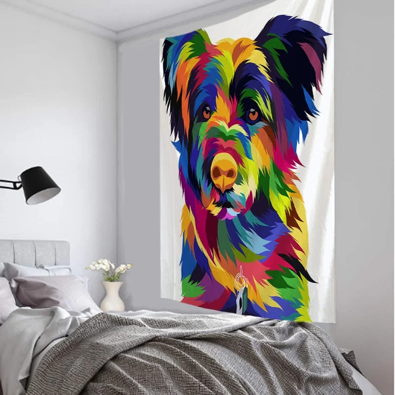 lion tapestry printed oil painting art tapestry psychedelic animal Cartoonwall hanging beach towelHanging Kids Room Decor