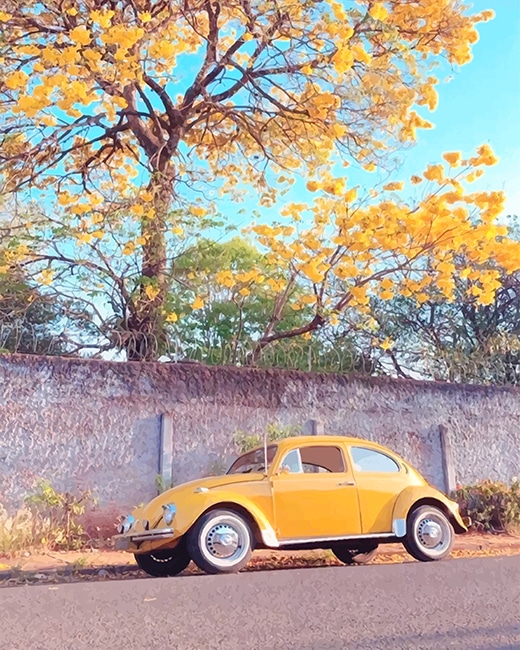 

Yellow Aesthetic Car – Paint By Numbers - 40*50CM, 501 Original