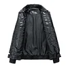 💥 2025 Hot Sale! Men's Casual PU Leather Jacket - Black Spring/autumn Outdoor Cycling Jacket with Zipper Closure, Stand-up Collar Design and Regular Fit, Suitable for Versatile Daily Wear