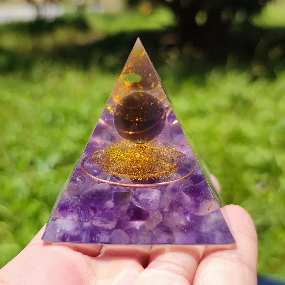 5cm Natural Stone Orgonite Pyramid Heal Crystal Orgone Energy Generator (E)