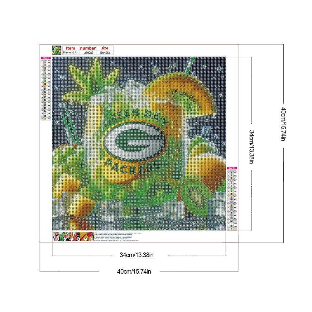 Diamond Painting - Full Round Drill - Green Bay Packers Drink(Canvas|40*40cm)