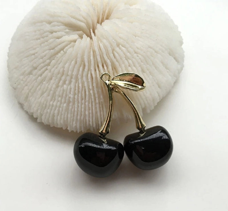 Summer Iced Emulational Fruit Cherry Cherry Diy Three-Dimensional Pendant Accessories Earrings For Women Earring Material