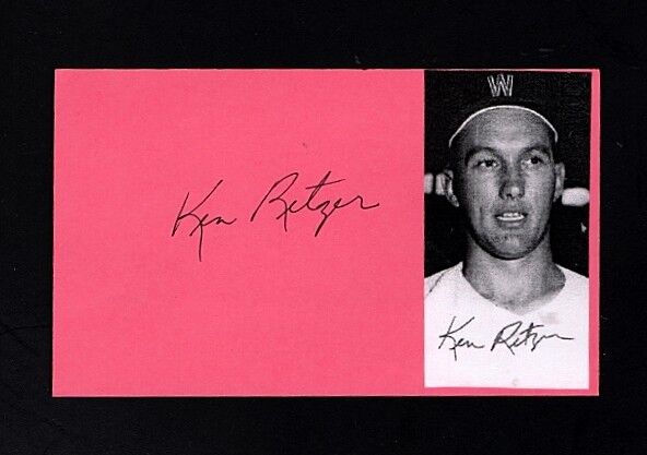 KEN RETZER-WASHINGTON SENATORS AUTOGRAPHED 3X5 W/Photo Poster painting-d.2020