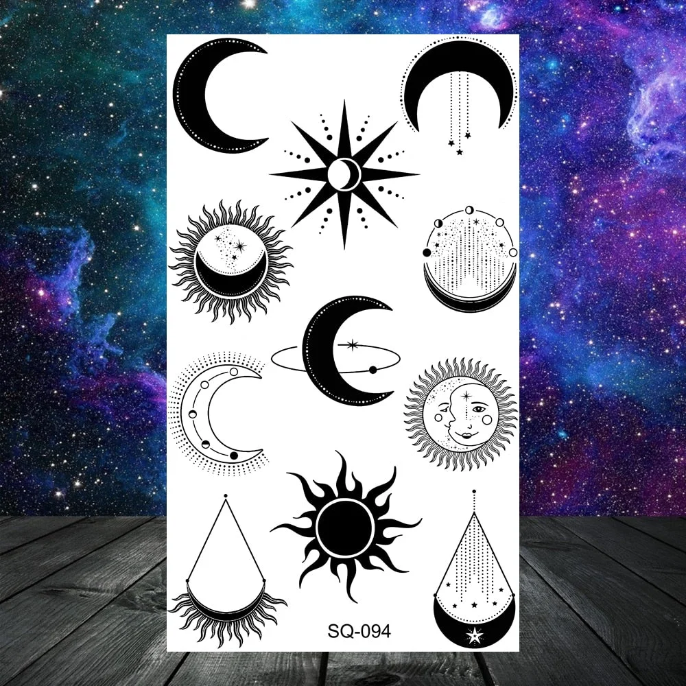 Thorns Wolf Dragon Scorpion Temporary Tattoos For Adult Men Boy Skull Tiger Lion Compass Fake Tattoo Neck Arm Hands Small Tatoos