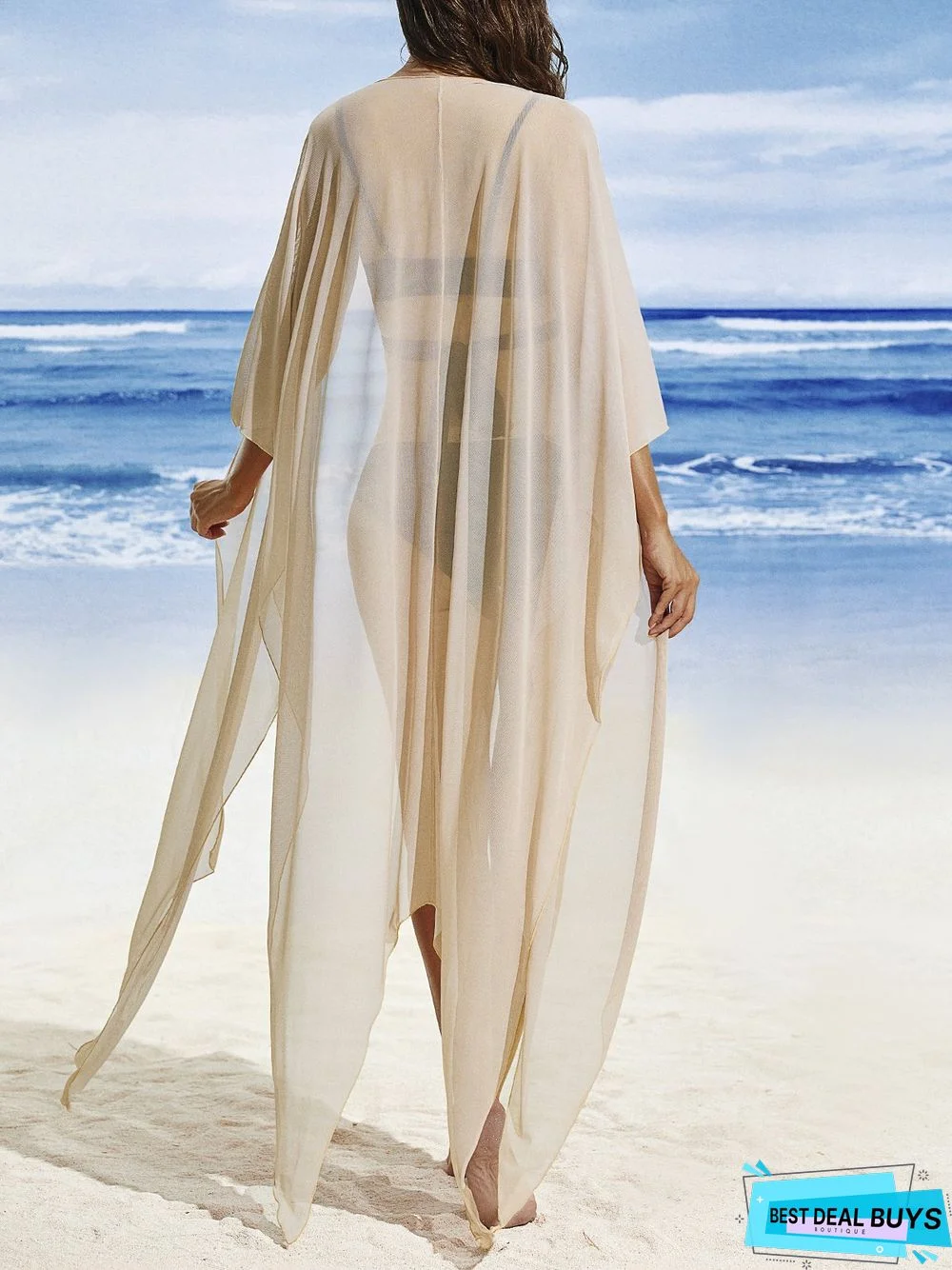 Elegant Plain Knot Front Coverup