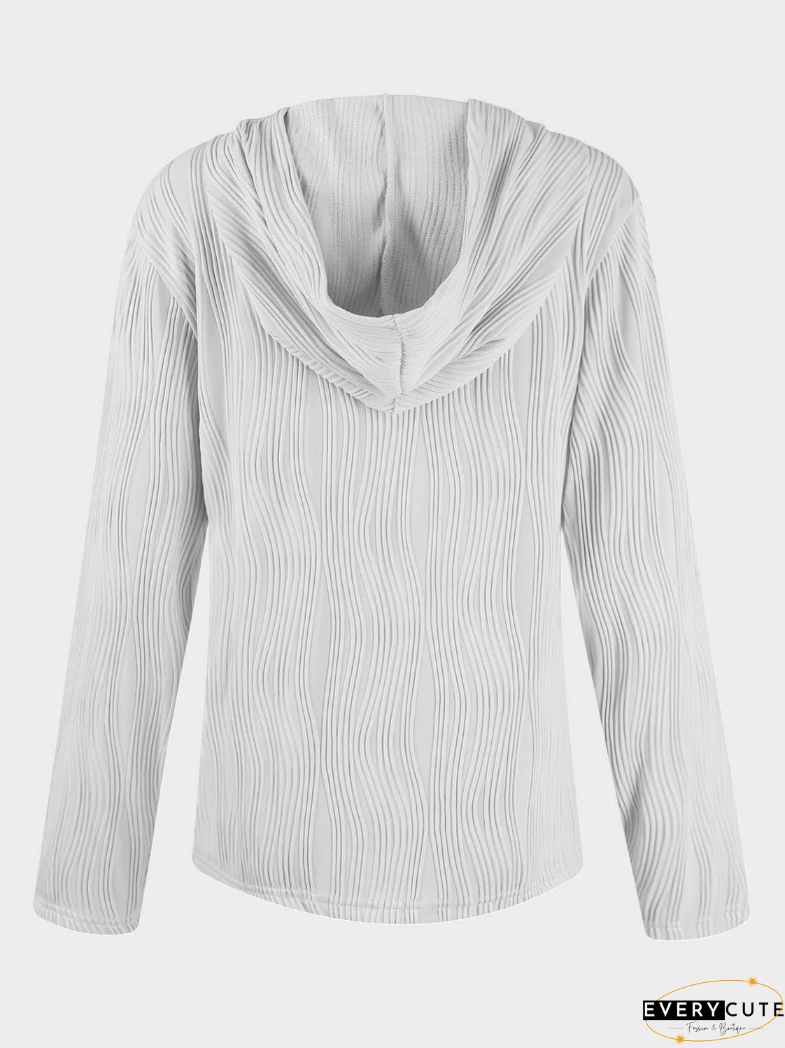 Textured Long Sleeve Hoodie