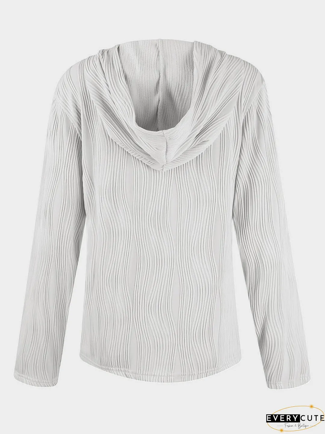 Textured Long Sleeve Hoodie