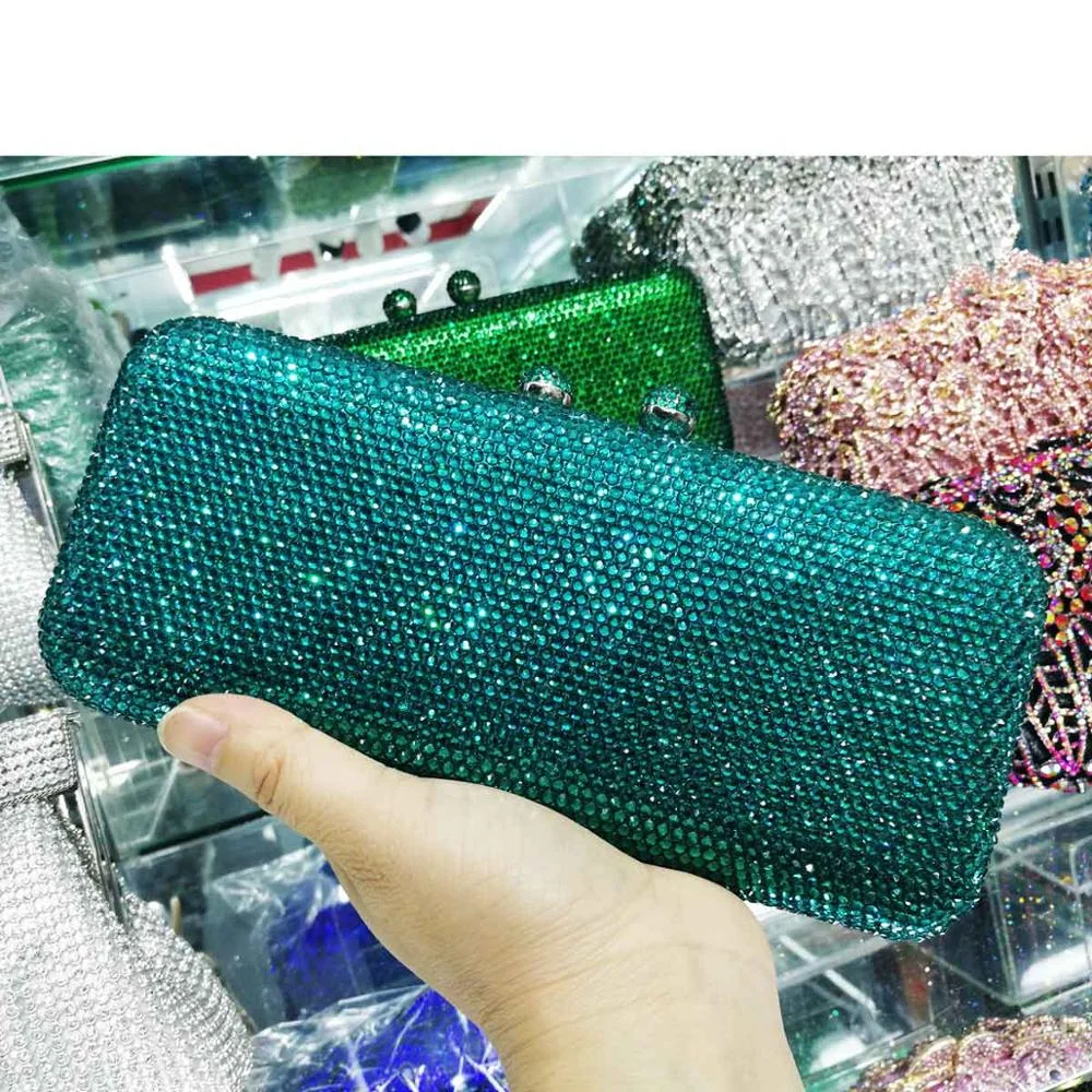 Wine Cheaper Crystal Rhinestones Women Evening Clutch Bag Bridal Wedding Clutches Party Dinner Prom Chain Shoulder Handbag Purse