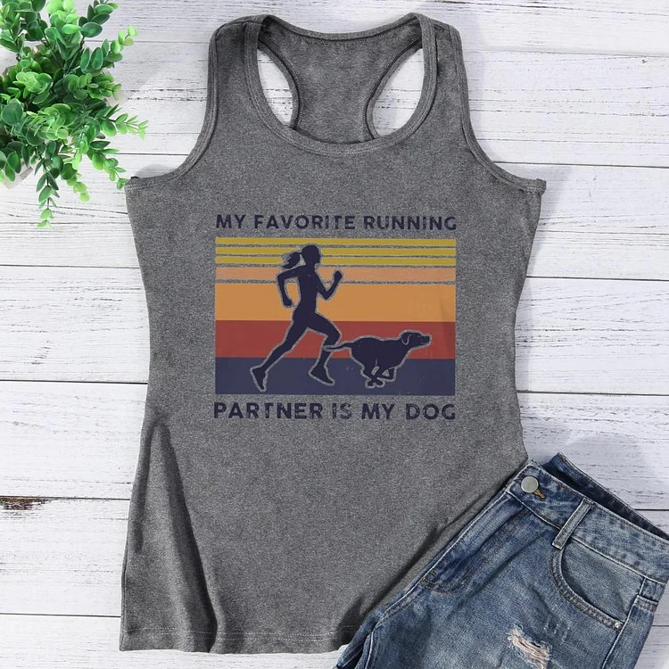My favorite running partner is my dog Vest Top-Annaletters