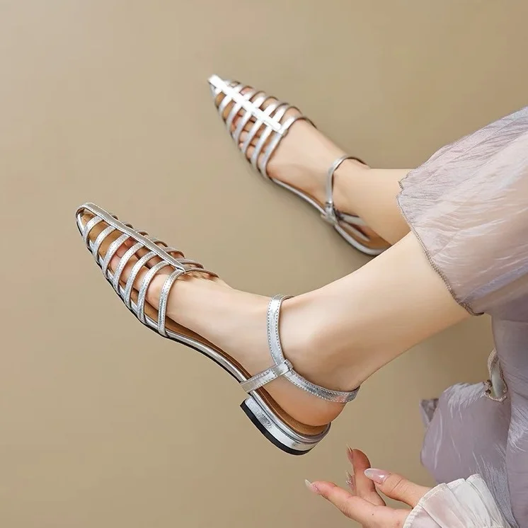 Retro Pointed Roman sandals Flat Sandals 1688 Stunahome.com