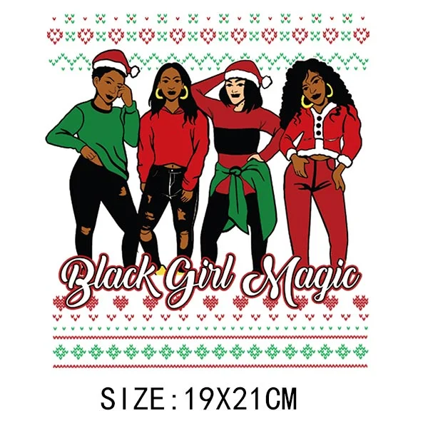 Beautiful Christmas Gift Thermal Sticker On Clothes DIY T-shirt Washable Iron On Patch For Clothing Christmas Design Patch Decor