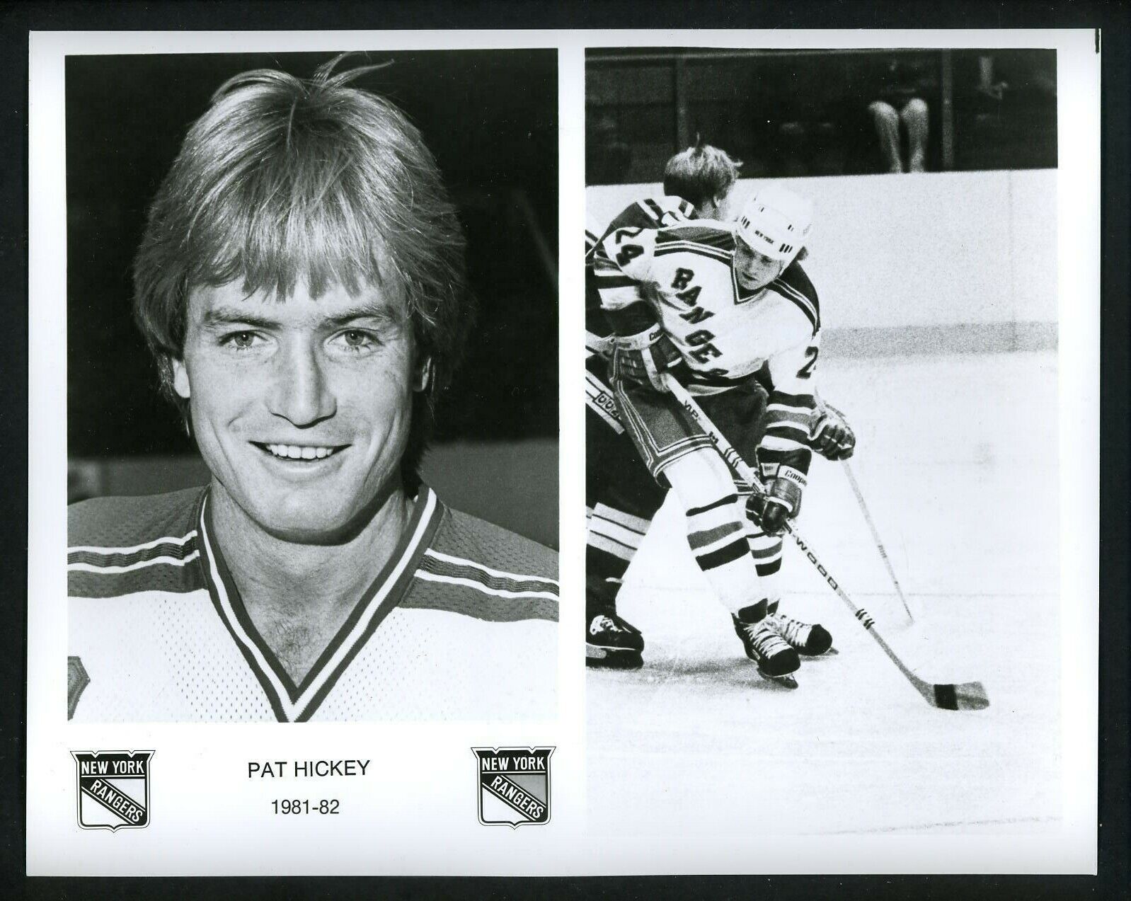 Pat Hickey New York Rangers team issued 1981 Press Photo Poster painting