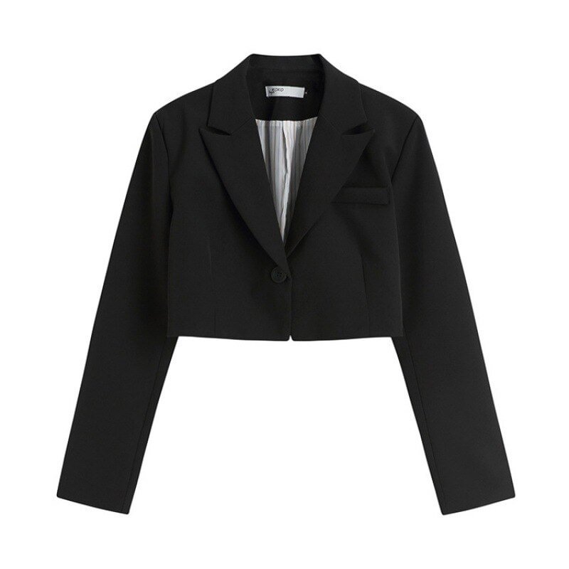 Budgetg street suit suit temperament short waistless suit jacket + slim high waist drape suit pants