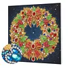 DIY Special Shape Diamond Painting Pearl Art With Inner Frame Kit 25x25cm(Christmas wreath)