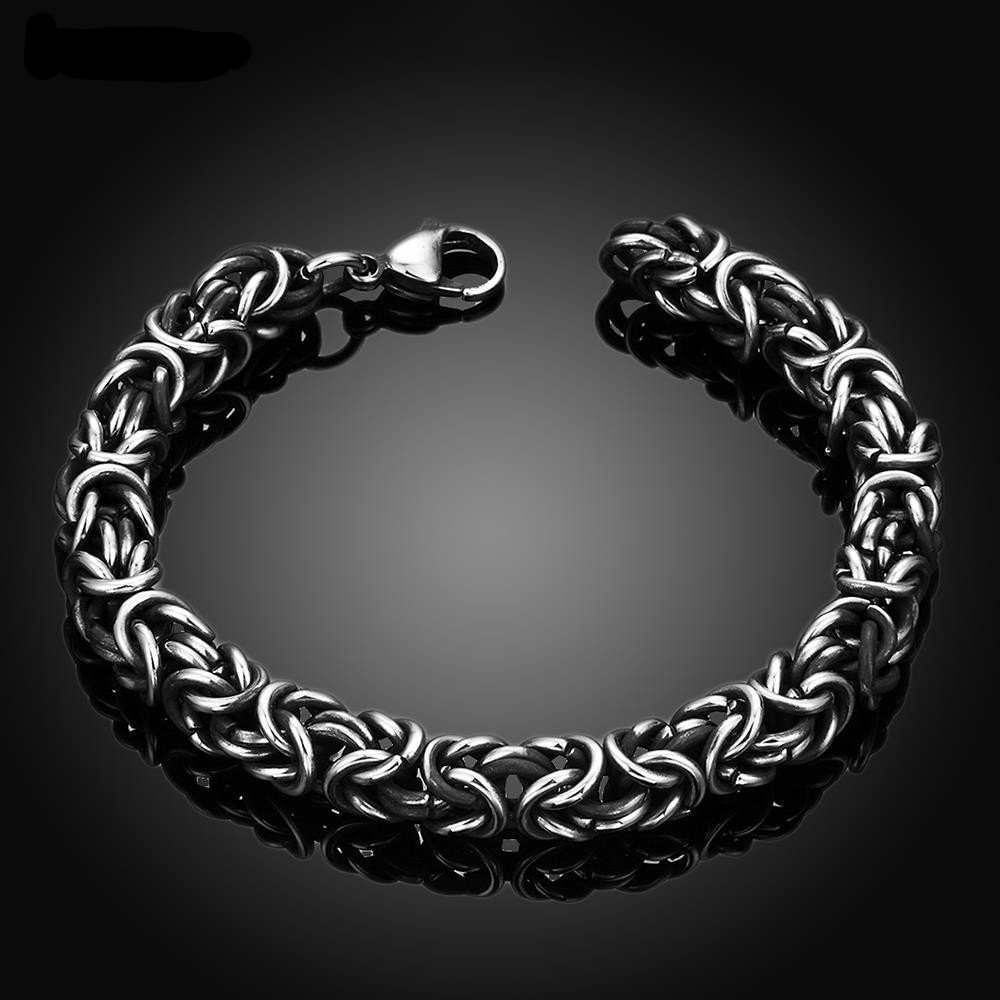 8MM Hip Hop Byzantine Stainless Steel Twisted Bracelet-VESSFUL