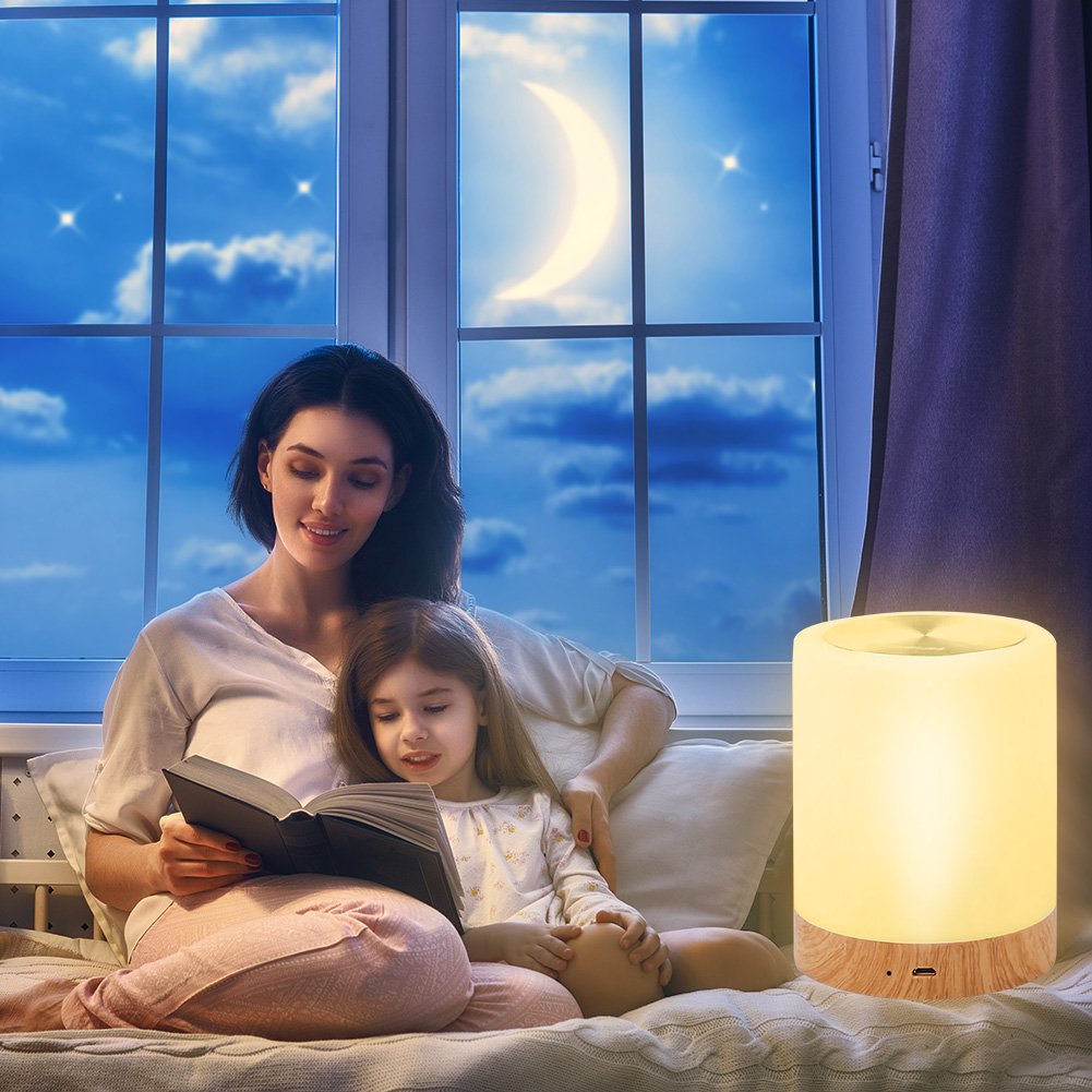 

USB Rechargeable Touch Colorful Atmosphere 3 Mode Dimmable-Night Light, 501 Original