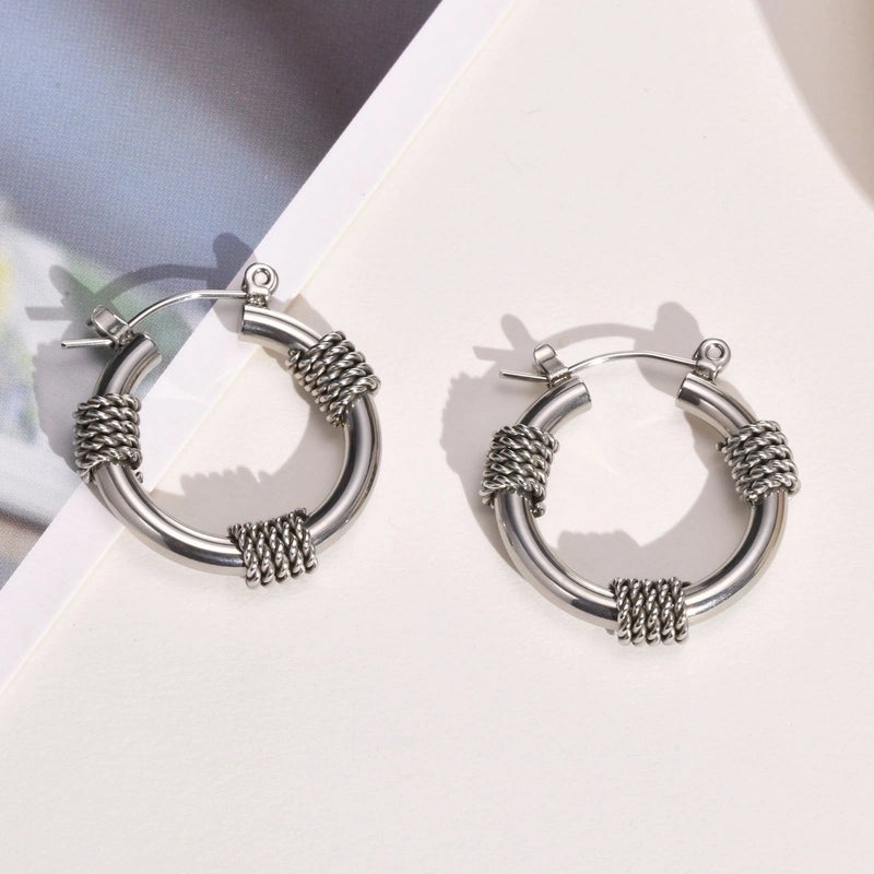 1 Pair Fashion Geometric Plating 201 Stainless Steel Stainless Steel Earrings