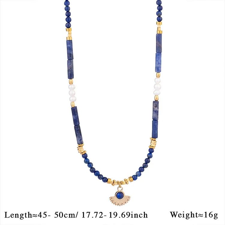 Olivenorma Natural Stone Beads Pendant Necklace