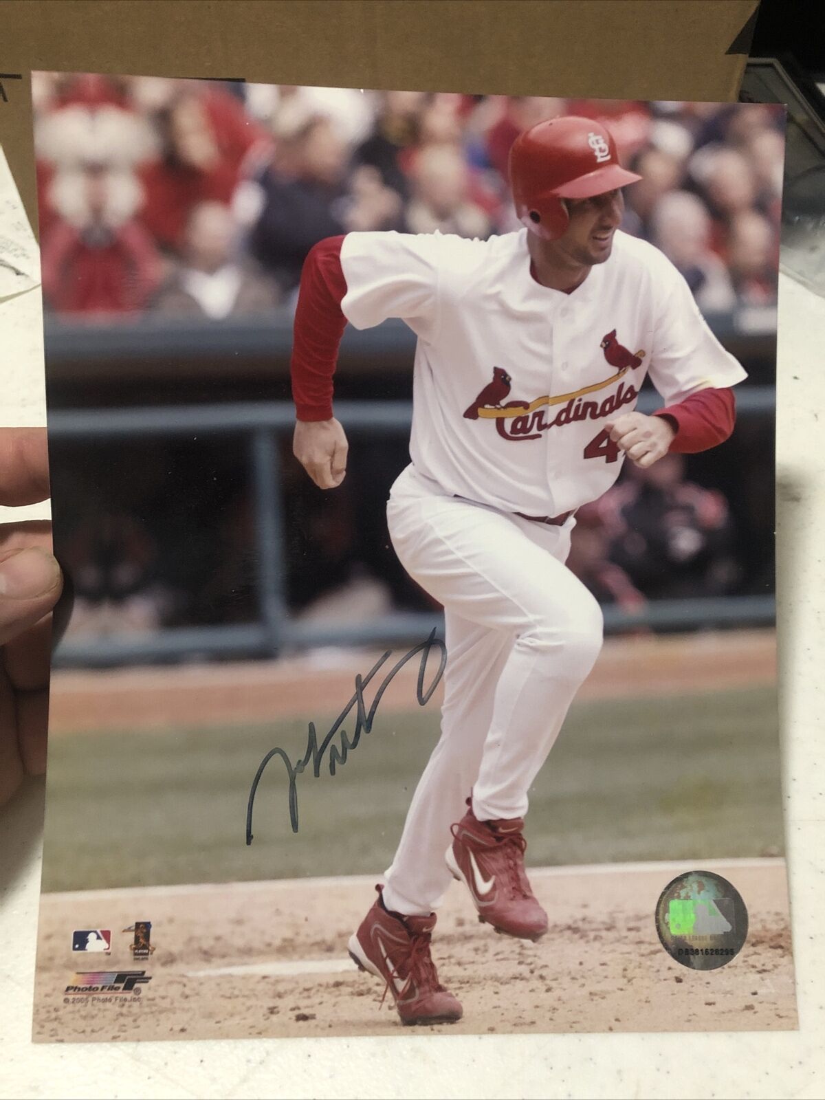 John Mabry St Louis Cardinals Autographed 8x10 Photo Poster painting