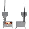[US Local Warehouse] Hot Tent Stove with Chimney Pipe Portable Camp Stove with Oven Burning Fireplace for Outdoor Heating & Cooking Ice Fishing Hunting (Conventional)