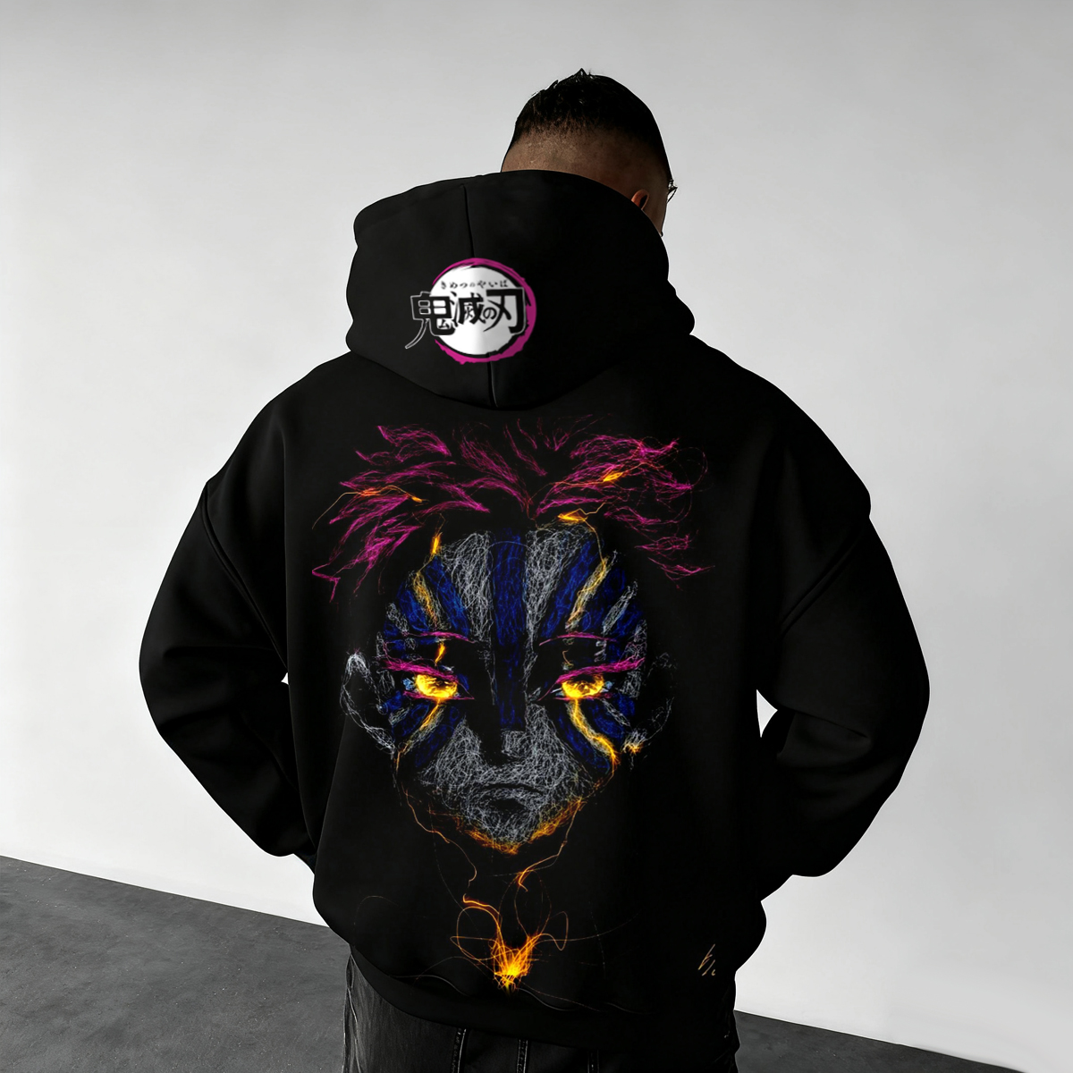 Demon Slayer-Inspired Hoodie with Vibrant Graphic Design