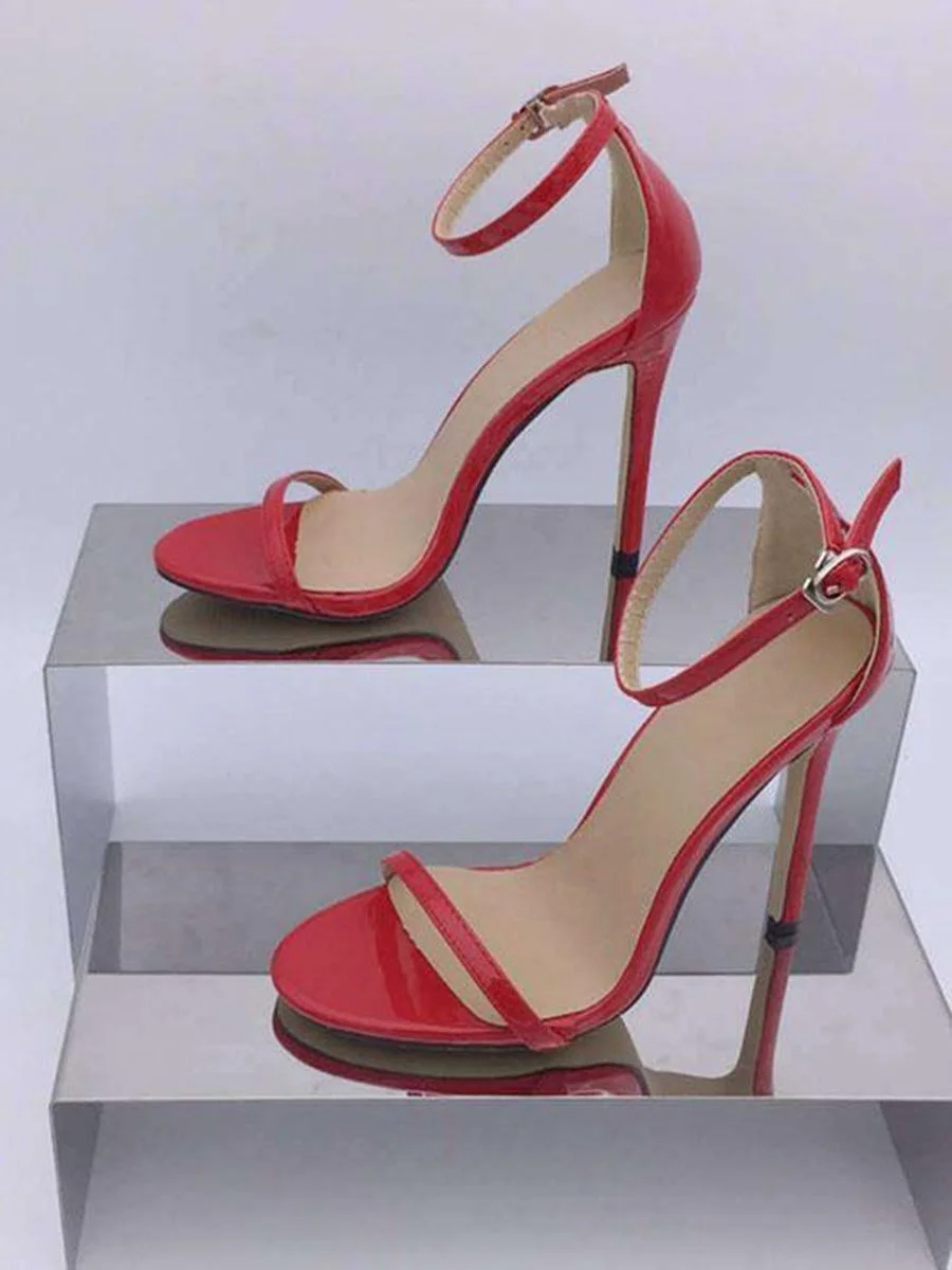 Solid Color T Strap Peep Toe Beach High Heels Casual Sandals