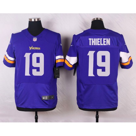 Vikings #19  Adam Thielen Purple Team Color Men's Stitched NFL Elite Jersey