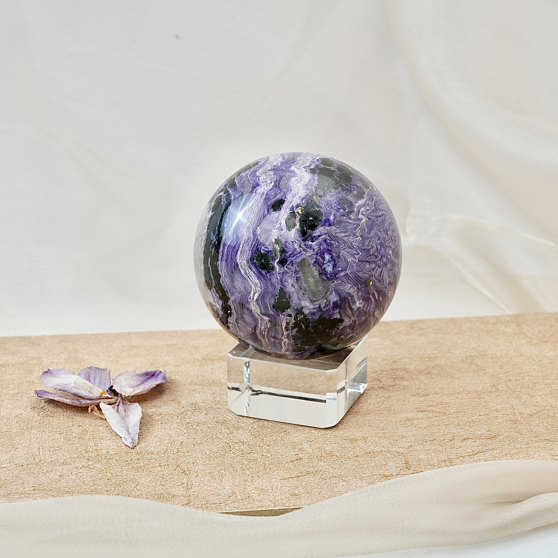 Charoite Sphere-Helmsman Crystal