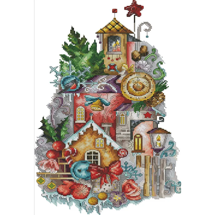 Joy Sunday Christmas Fantasia 14CT Stamped Cross Stitch 30*47CM