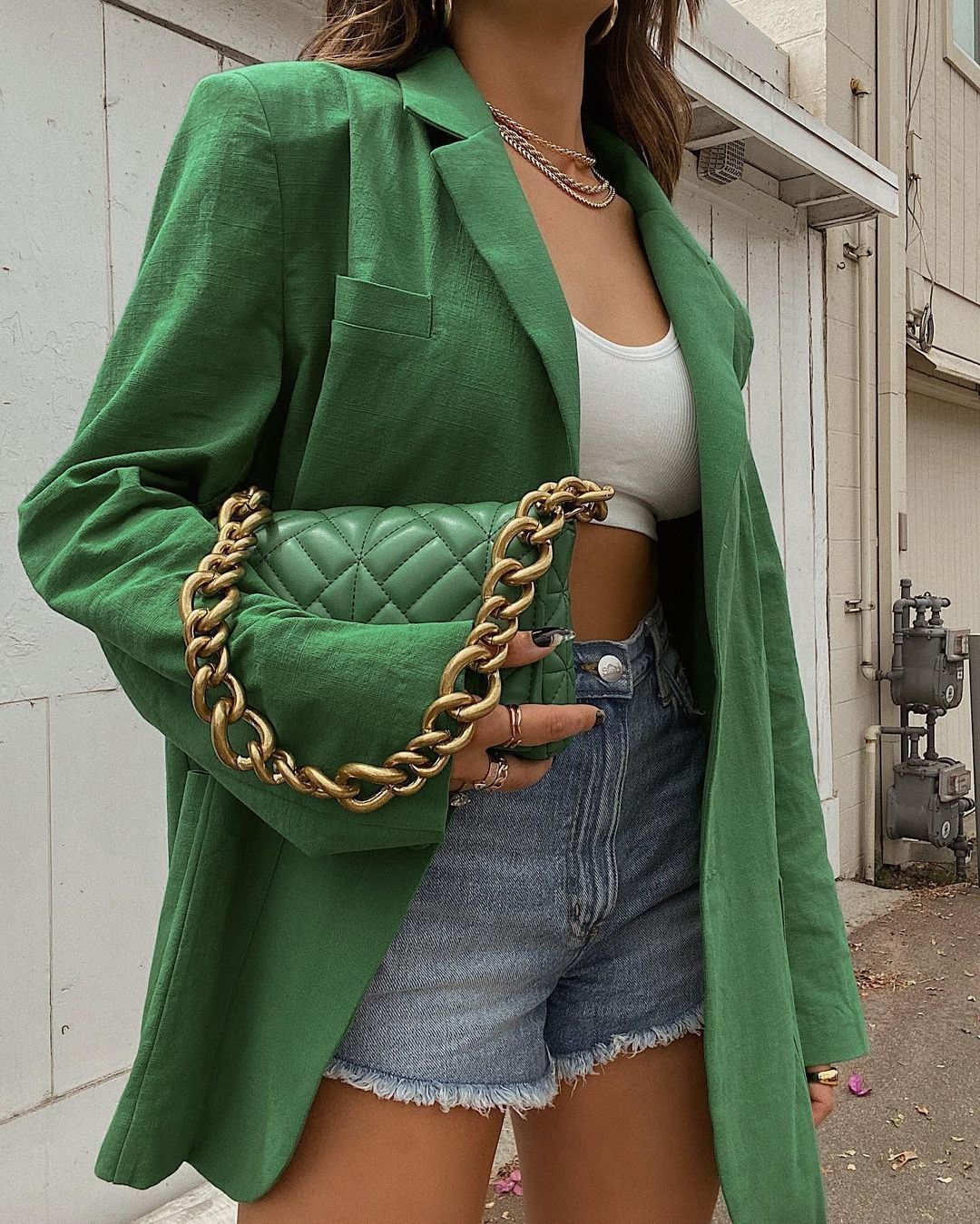 Premium Green Versatile Loose Blazer