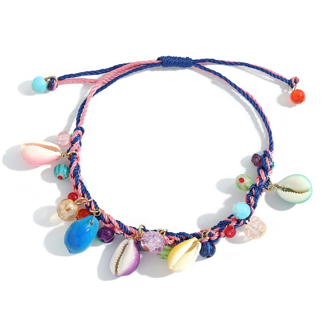 Dvacaman Bohemian Summer Handmade Shell Rope Chain Bracelet for Women Girl Beach Seashell Bracelet Jewelry Party Gifts Wholesale