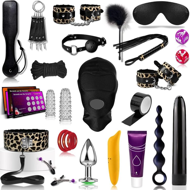 pornhint Pornhint BDSM Kit Bondage Kit Restraints Set Sex Toys Kit for Adult 30PCS,Sex Things for Toy