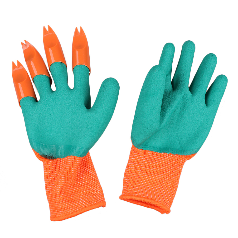 

1 Pair Rubber Garden Working Gloves with 4 ABS Plastic Claws for Digging, 501 Original