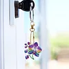 (US Local)6PCS  Colored Flowers DIY Diamond Painting Keychain Diamond Art Kits