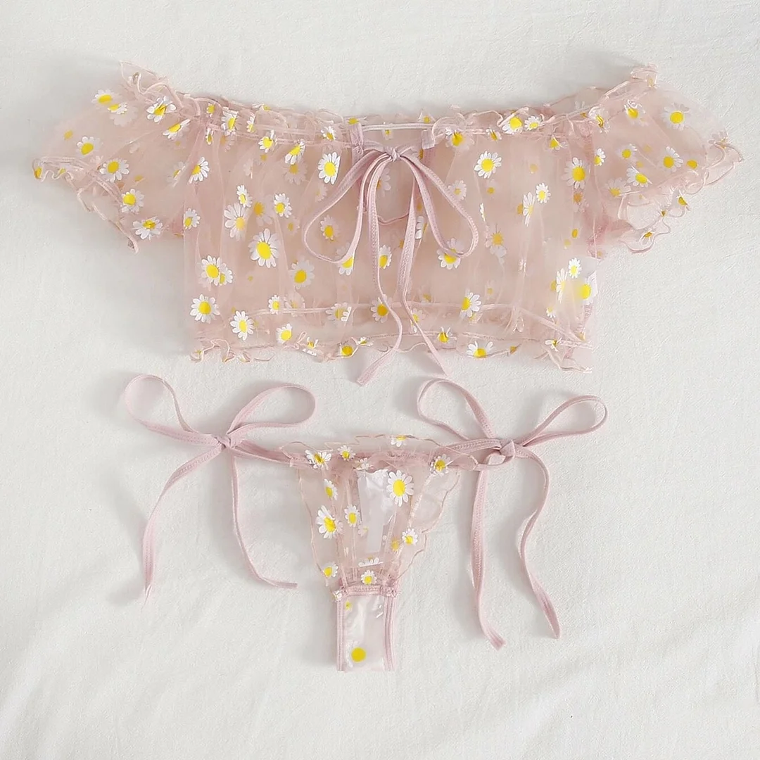 Billionm Floral Lace Underwear for Women Erotic Lingerie Sex Transparent Mesh Bra Sexy Lingerie Thong Sets Babydoll Porno Erotic Costumes